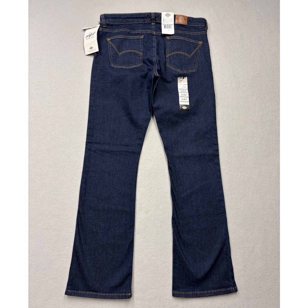 Dickies Bootcut Jeans Women 10/30 Regular Blue Perfect Shape Dark Wash Denim